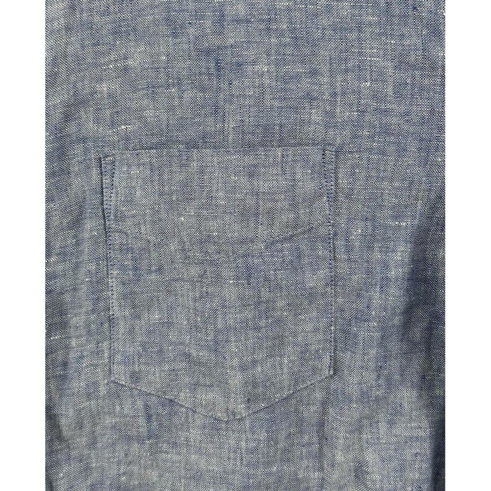 Untuckit Wrinkle Resistent 100% Linen Short Sleeve Button Down Light Blue XL - Picture 2 of 4